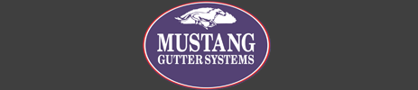 Mustang Seamless Aluminium Guttering Logo.